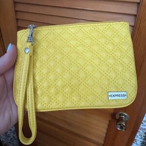 Express Sunlit Yellow Quilted Wristlet